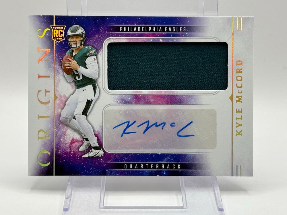 2025 Panini Origins Kyle McCord Rookie Jumbo Jersey Auto Philadelphia Eagles RC